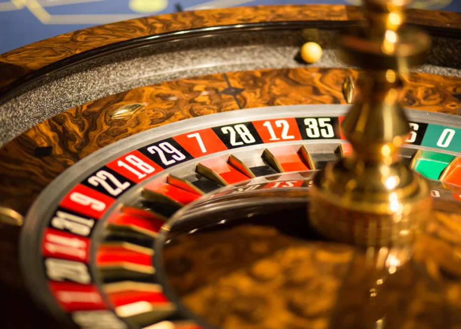 Close up roulette wheel.