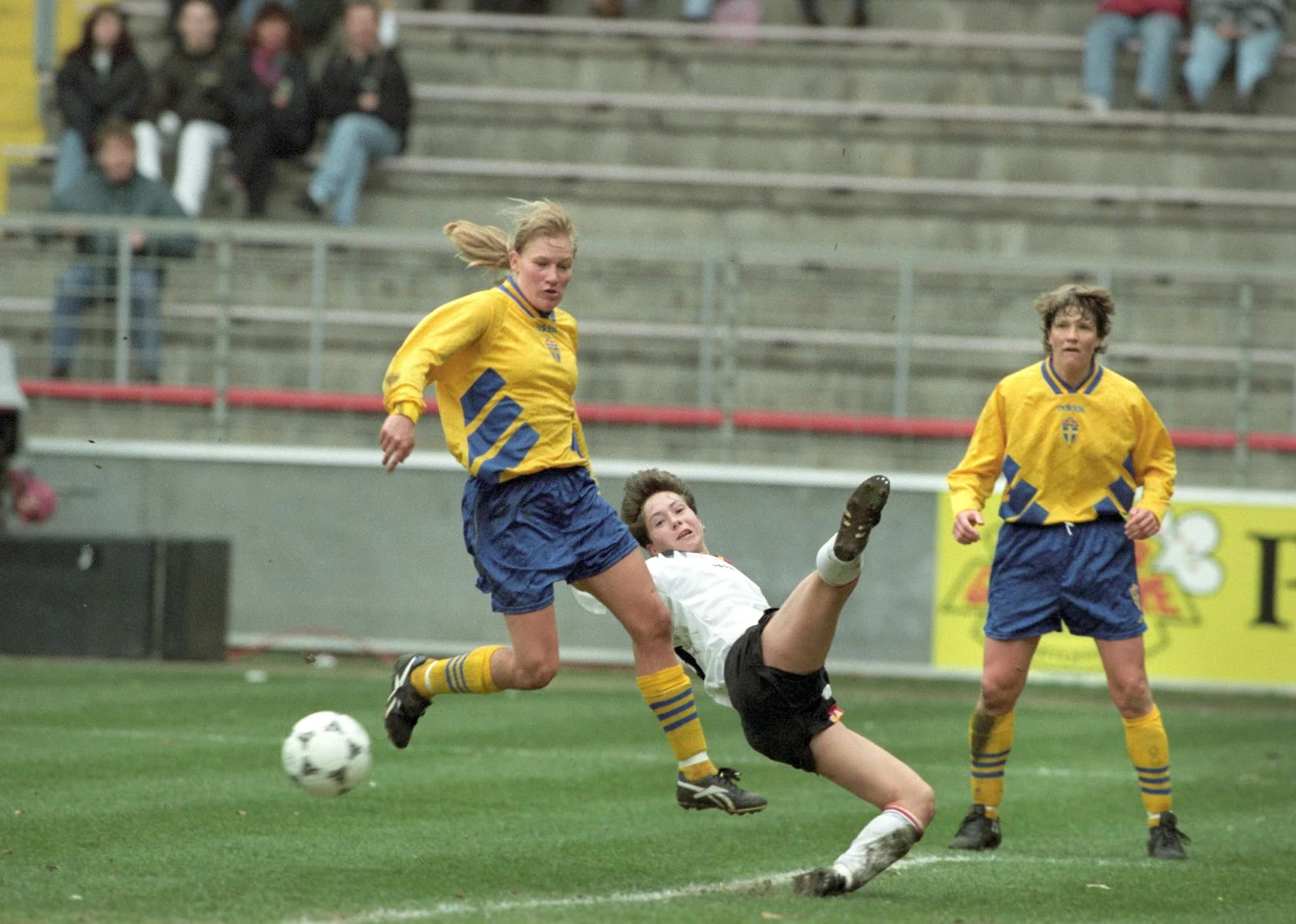 Two of Sweden's players during a 1995 match.