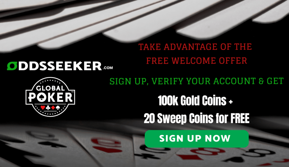 Global Poker Bonus Code 🎖️ 100k GC + 20 FREE Sweeps Coins Promo