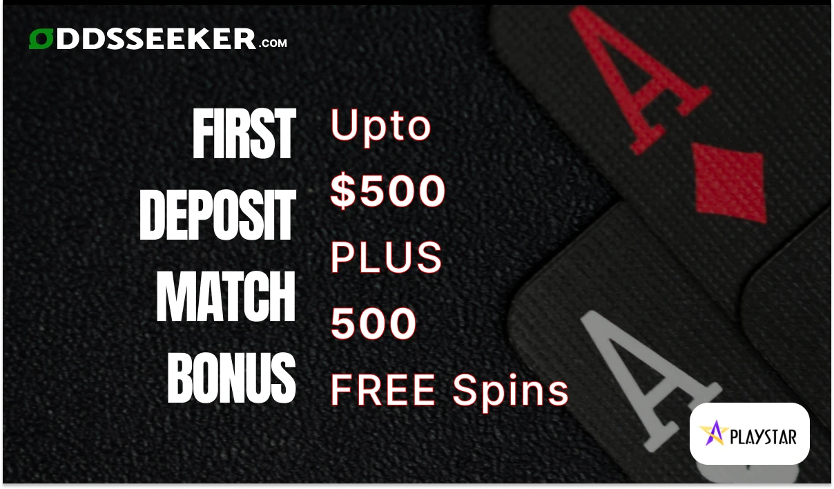 First Deposit Match Bonus - Upto $500 PLUS 500 FREE Spins