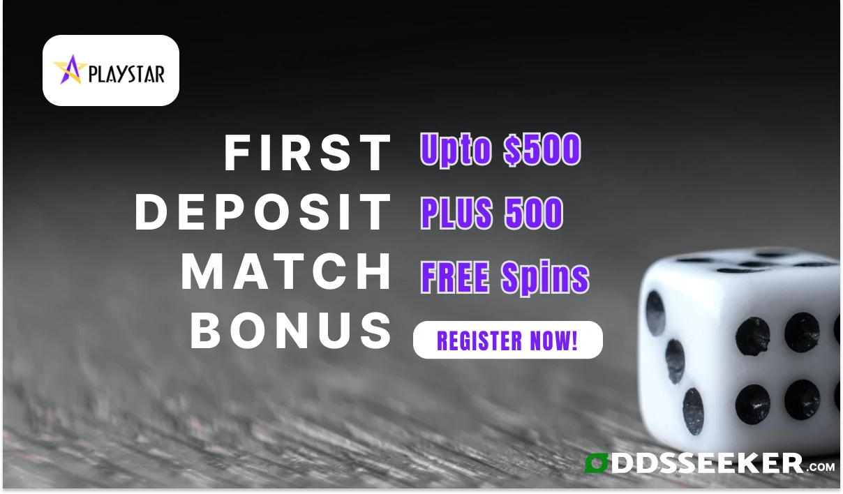 First Deposit Match Bonus - Upto $500 PLUS 500 FREE Spins - Register Now