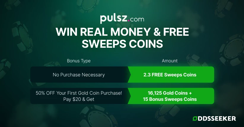 Explanation of the Pulsz free sweeps coins offers available