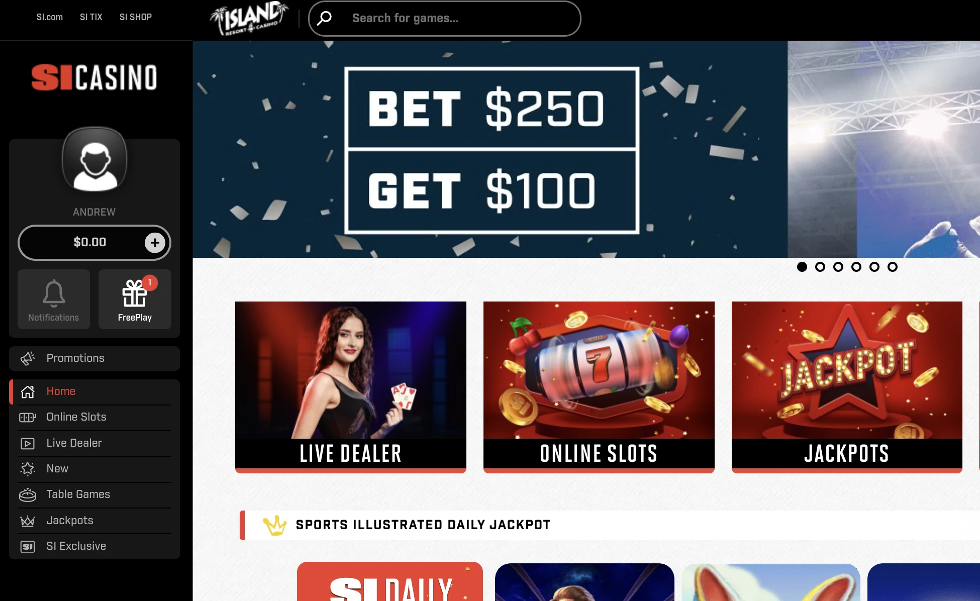SI Casino No Deposit Bonus🎖 Get $60 FREE (2023)
